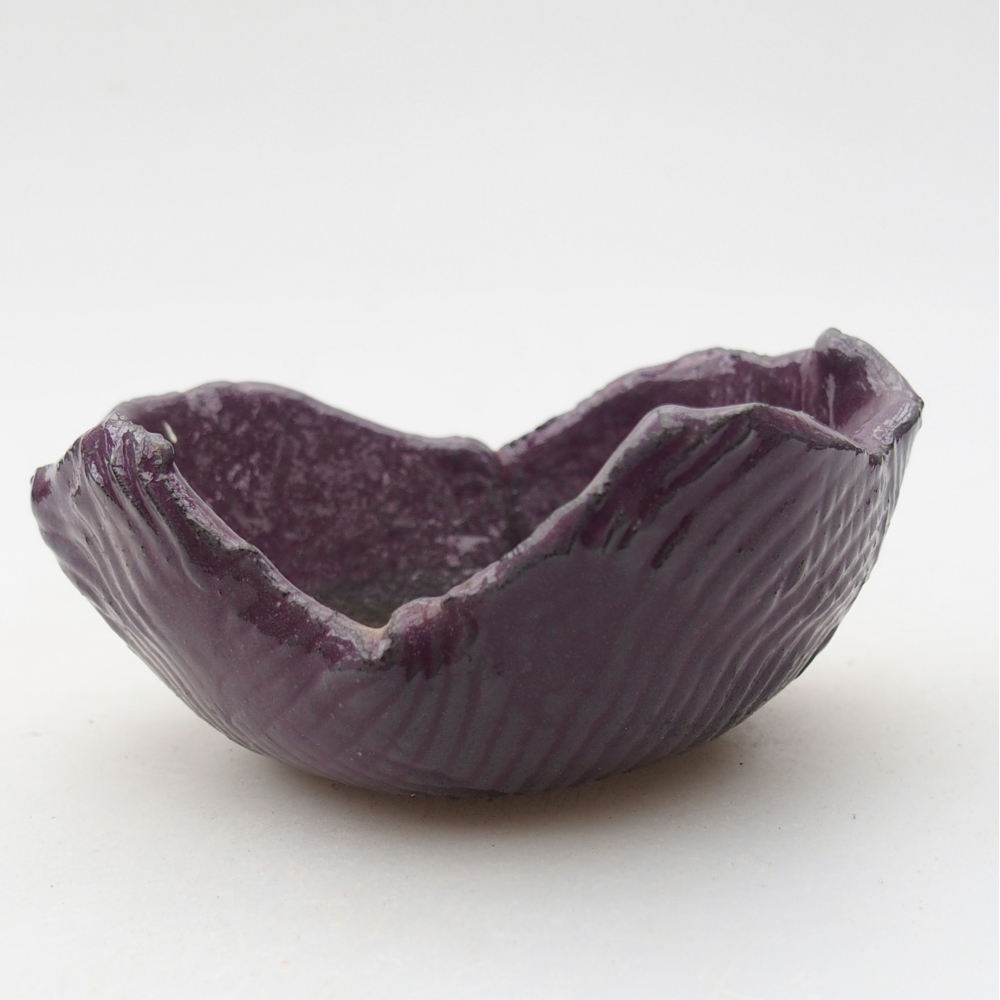 Ceramiczna muszla 9 x 8,5 x 4 cm, kolor fioletowy