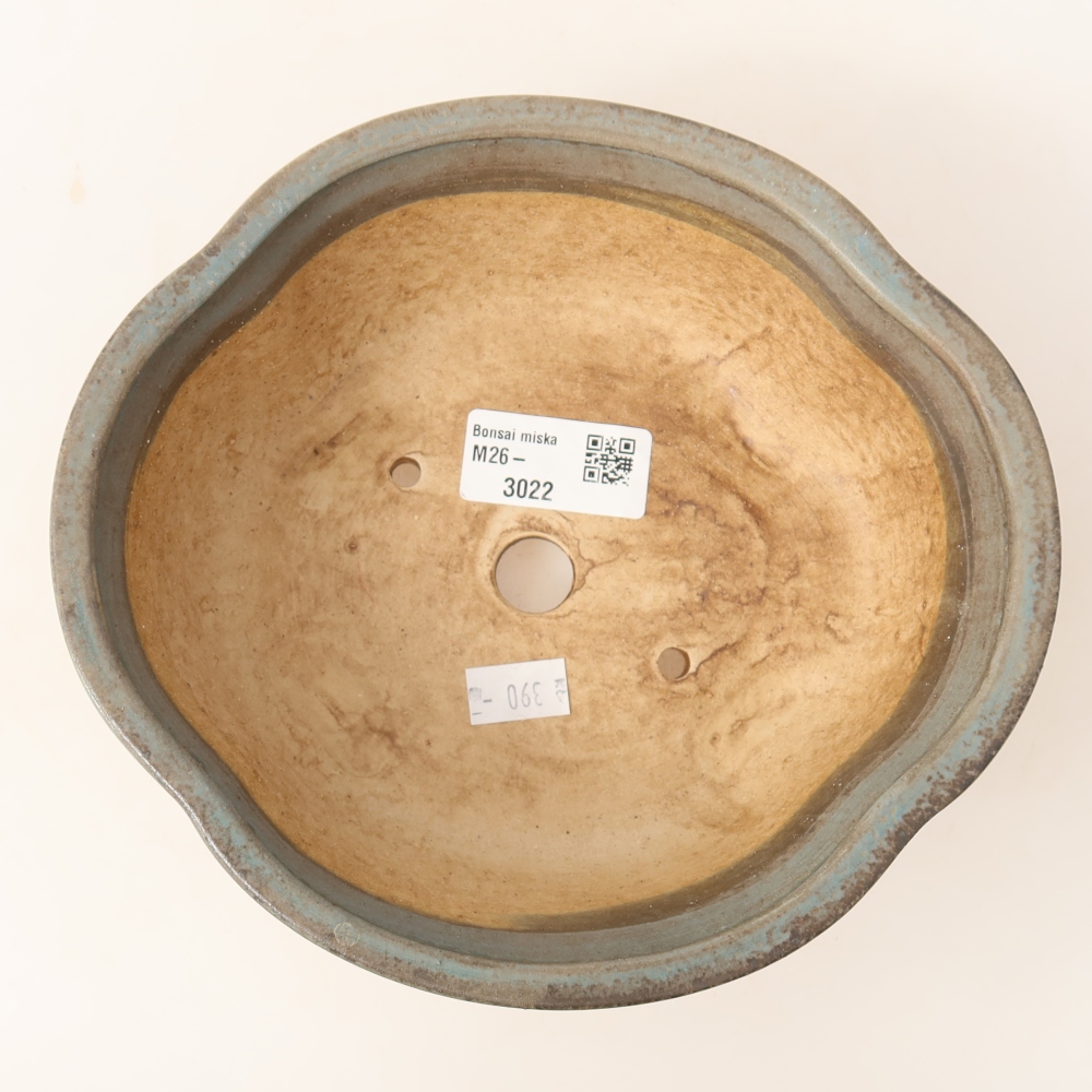 Ceramiczna miska do bonsai 18,5 x 16,5 x 6 cm, kolor niebieski
