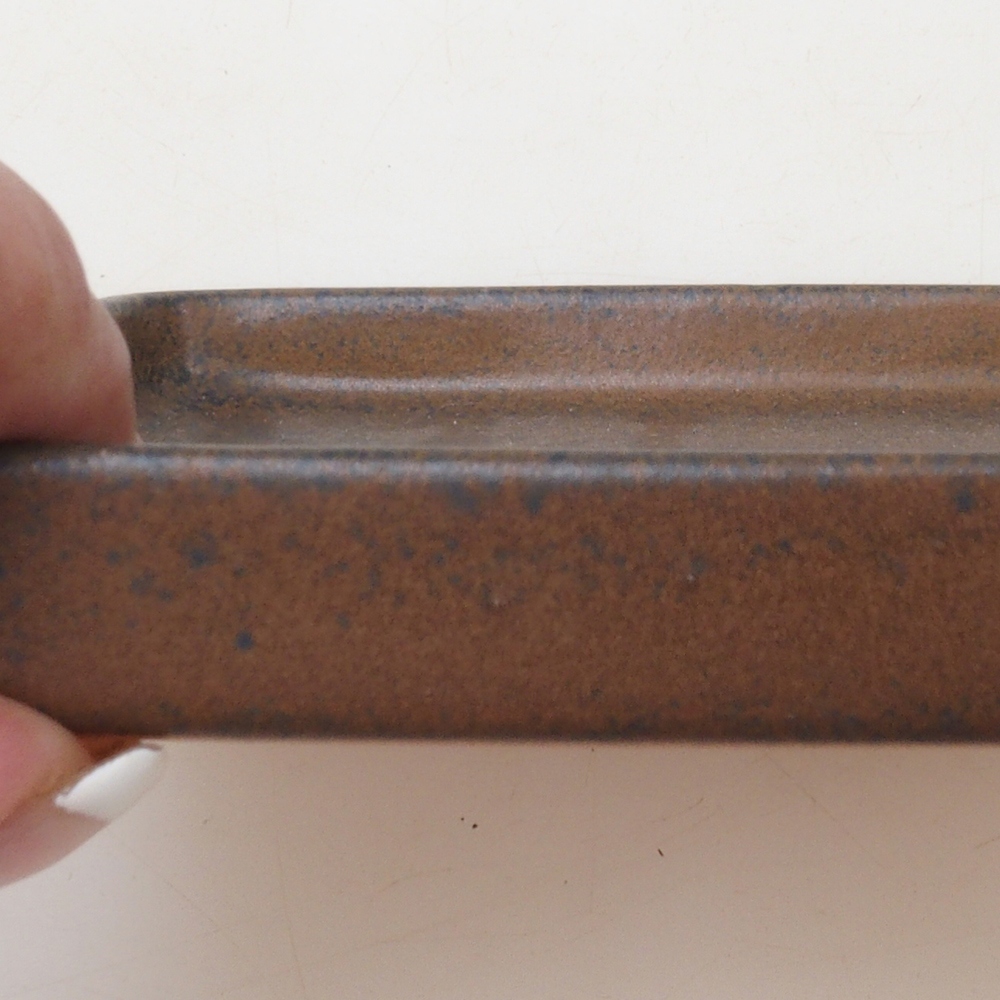 Bonsai bowl kwadratowy 13,5 x 13,5 x 1,5 cm - brązowy