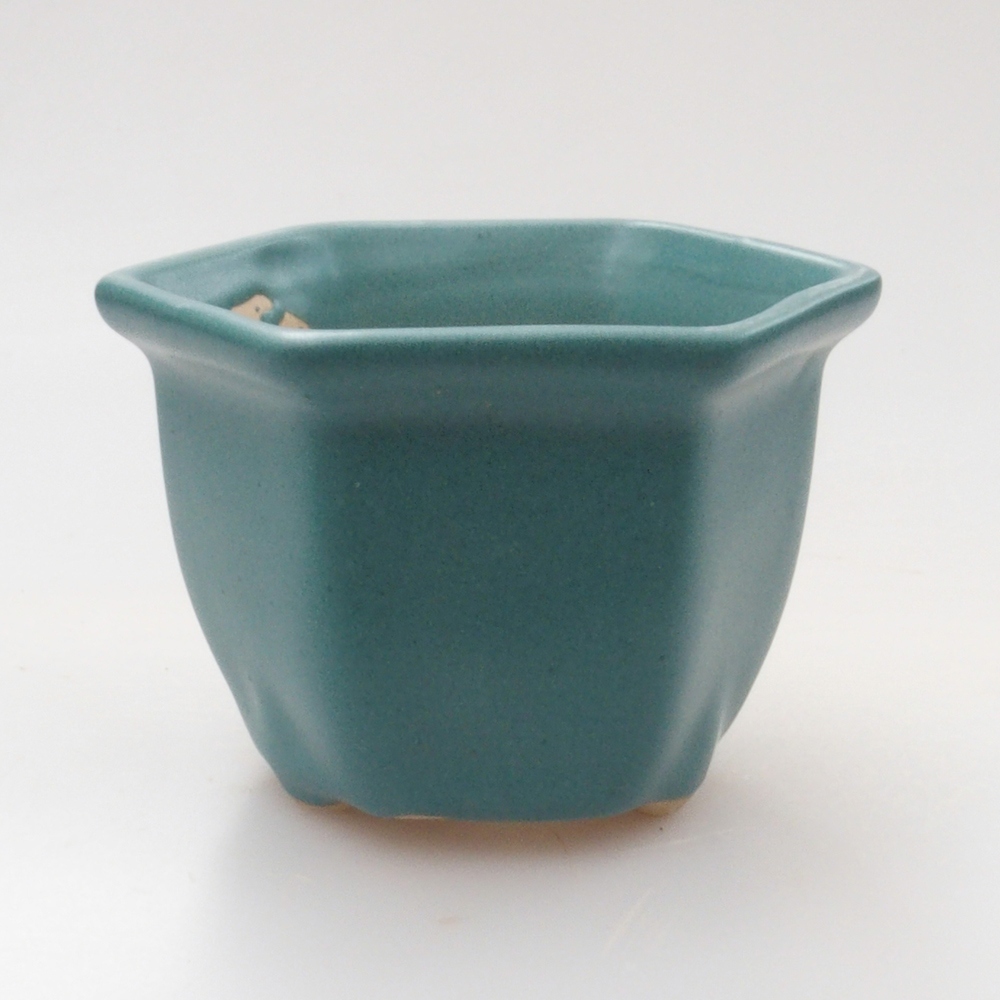 Ceramiczna miska bonsai 6,5 x 6,5 x 5 cm, kolor niebieski