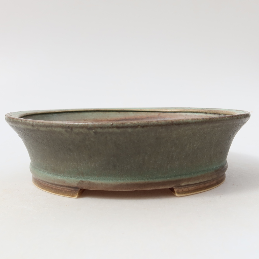 Ceramiczna miska do bonsai 17,5 x 16,5 x 5 cm, kolor zielony