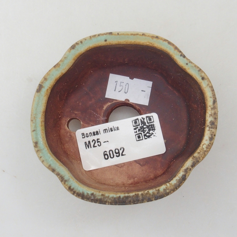 Ceramiczna miska do bonsai 7,5 x 7 x 3,5 cm, kolor zielony