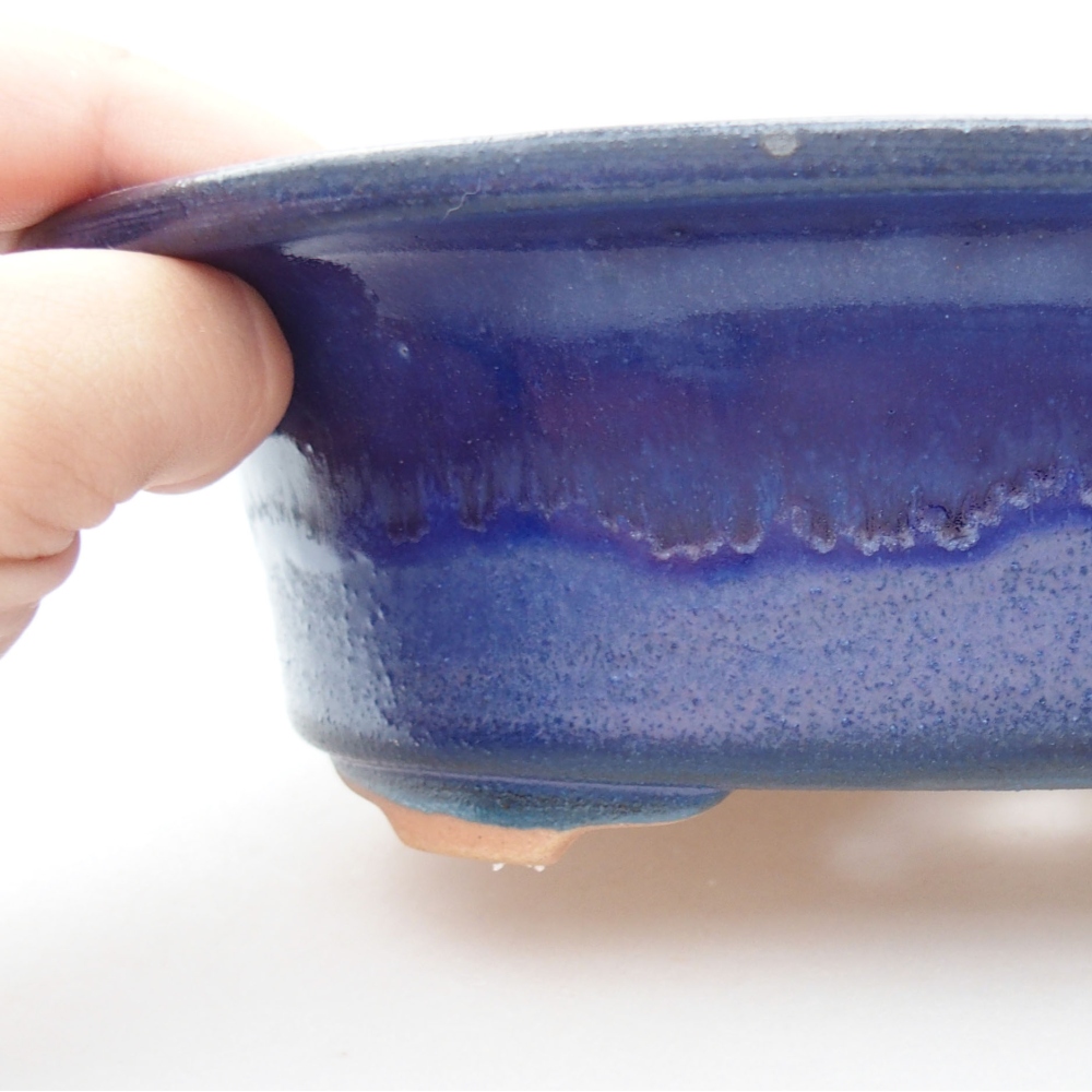 Ceramiczna miska bonsai 23 x 18 x 6,5 cm, kolor niebieski