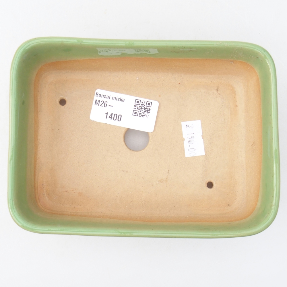Ceramiczna miska do bonsai 14,5 x 10,5 x 4,5 cm, zielona