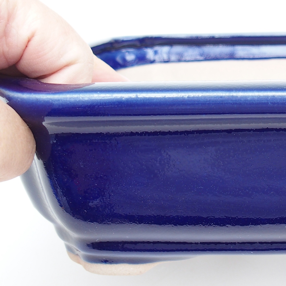 Bonsai bowl H20 - 26,5 x 21,5 x 6,5 cm. - niebieski