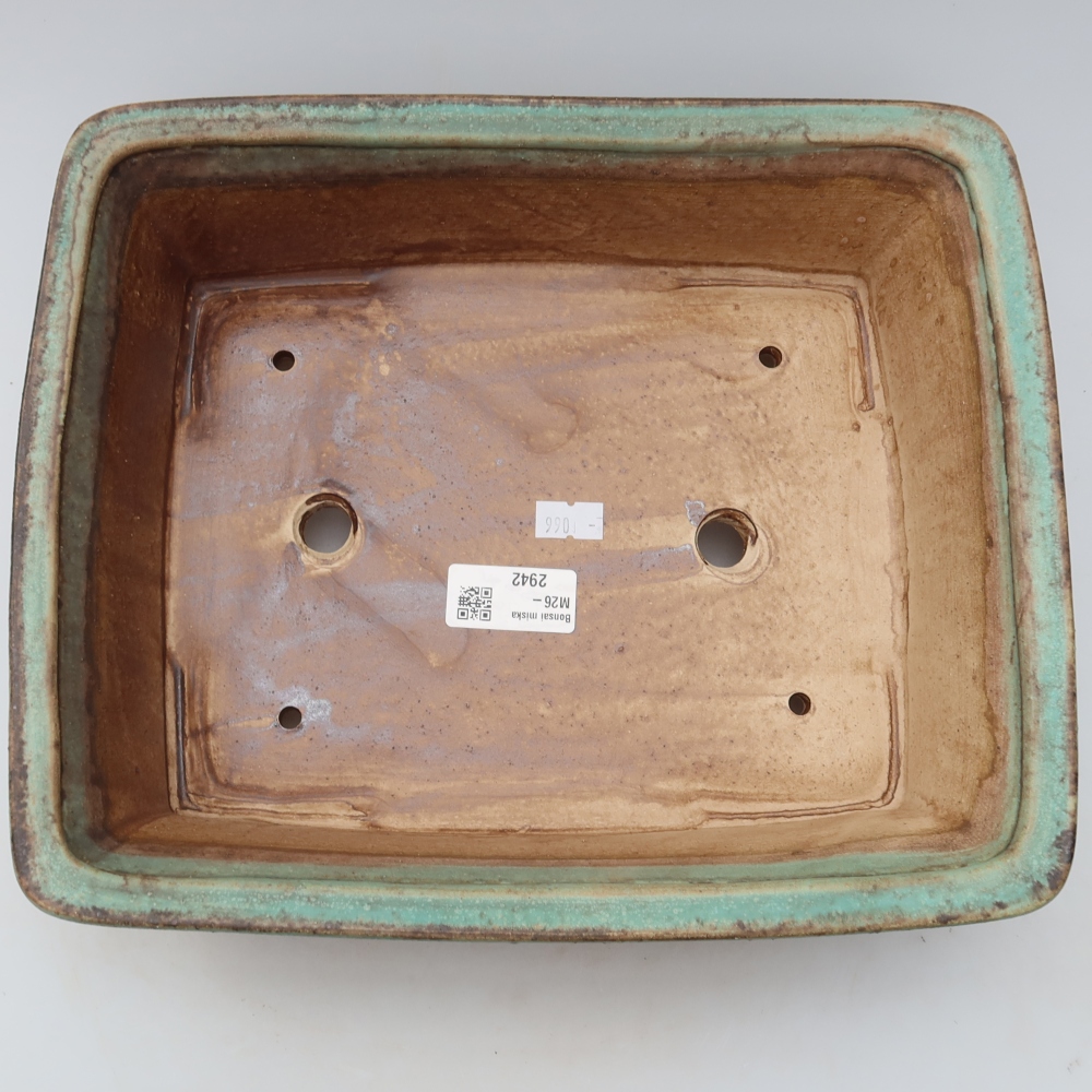 Ceramiczna miska do bonsai 29,5 x 24 x 8 cm, kolor zielony