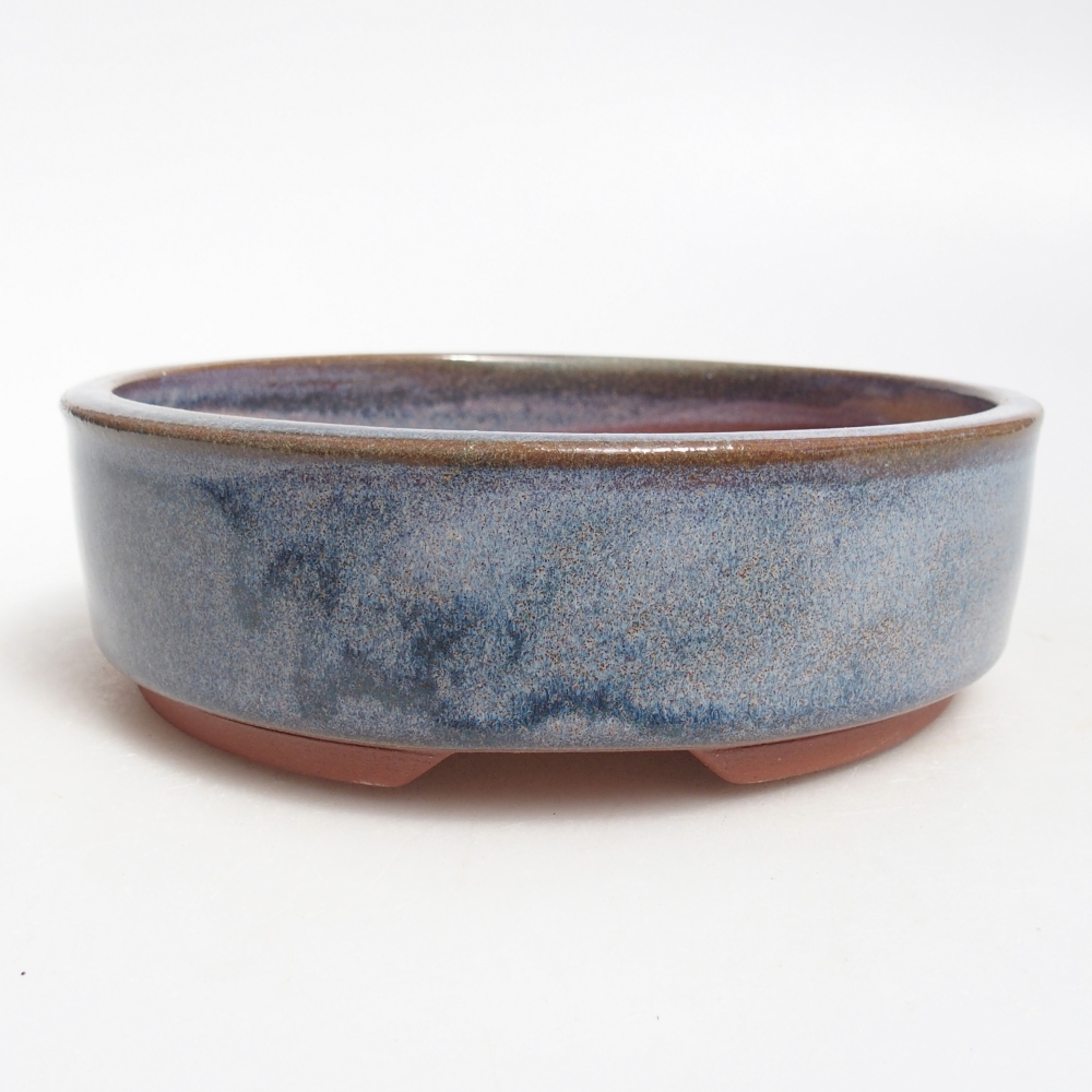 Ceramiczna miska do bonsai 16 x 16 x 5 cm, kolor niebieski