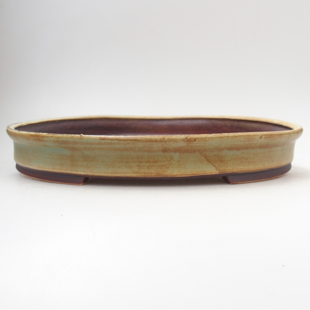 Ceramiczna miska do bonsai 30 x 26,5 x 4 cm, zielona