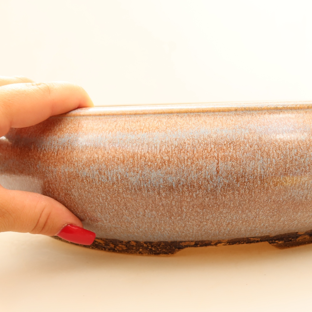 Ceramiczna miska do bonsai 36,5 x 36,5 x 9 cm, kolor niebieski – WYŁĄCZNIE ODBIÓR OSOBISTY lub transport na palecie
