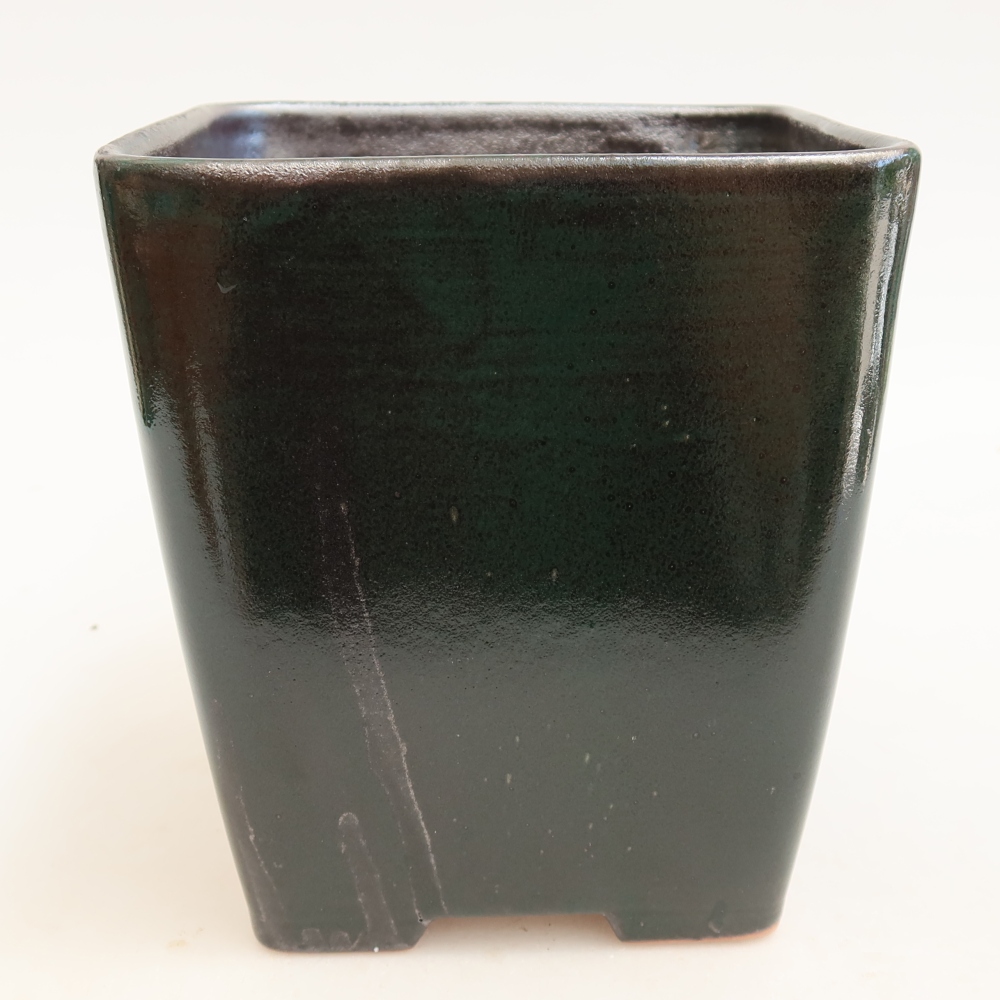 Ceramiczna miska do bonsai 13,5 x 13,5 x 15 cm, zielona