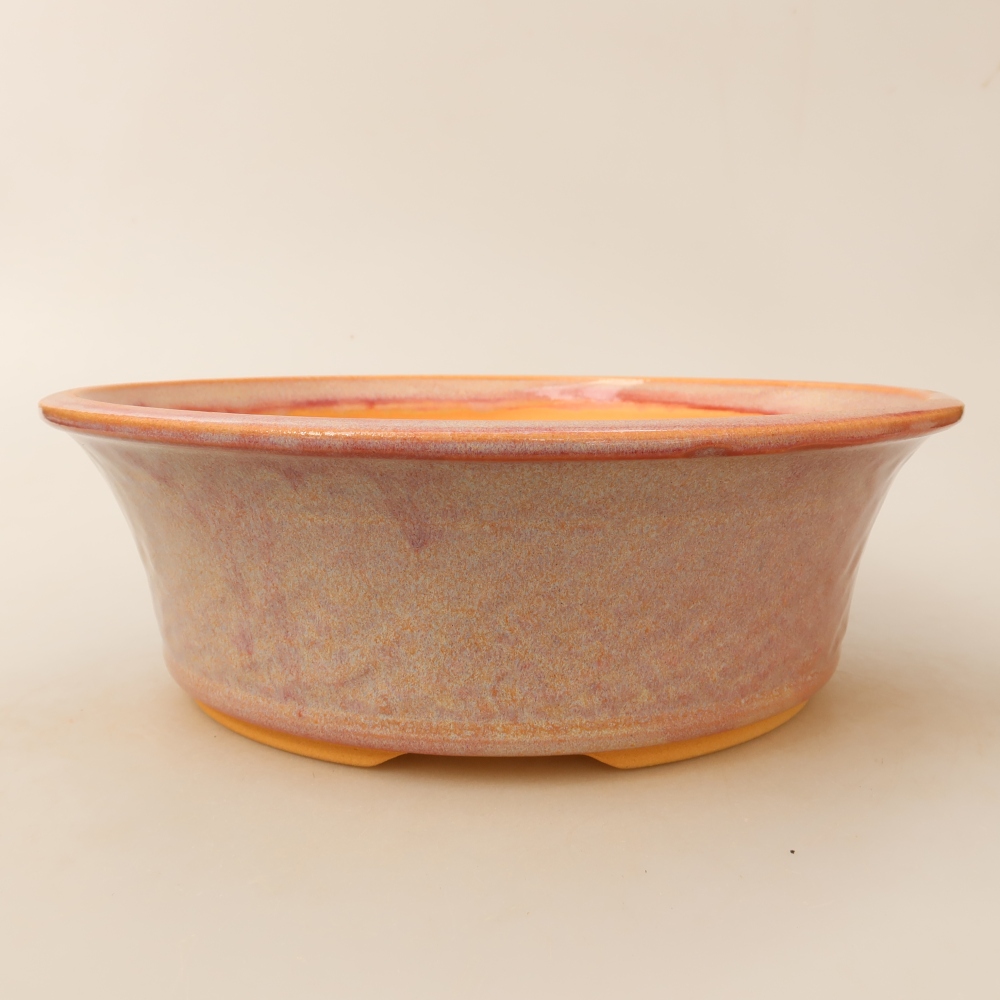 Ceramiczna miska do bonsai 25 x 25 x 8 cm, kolor różowy