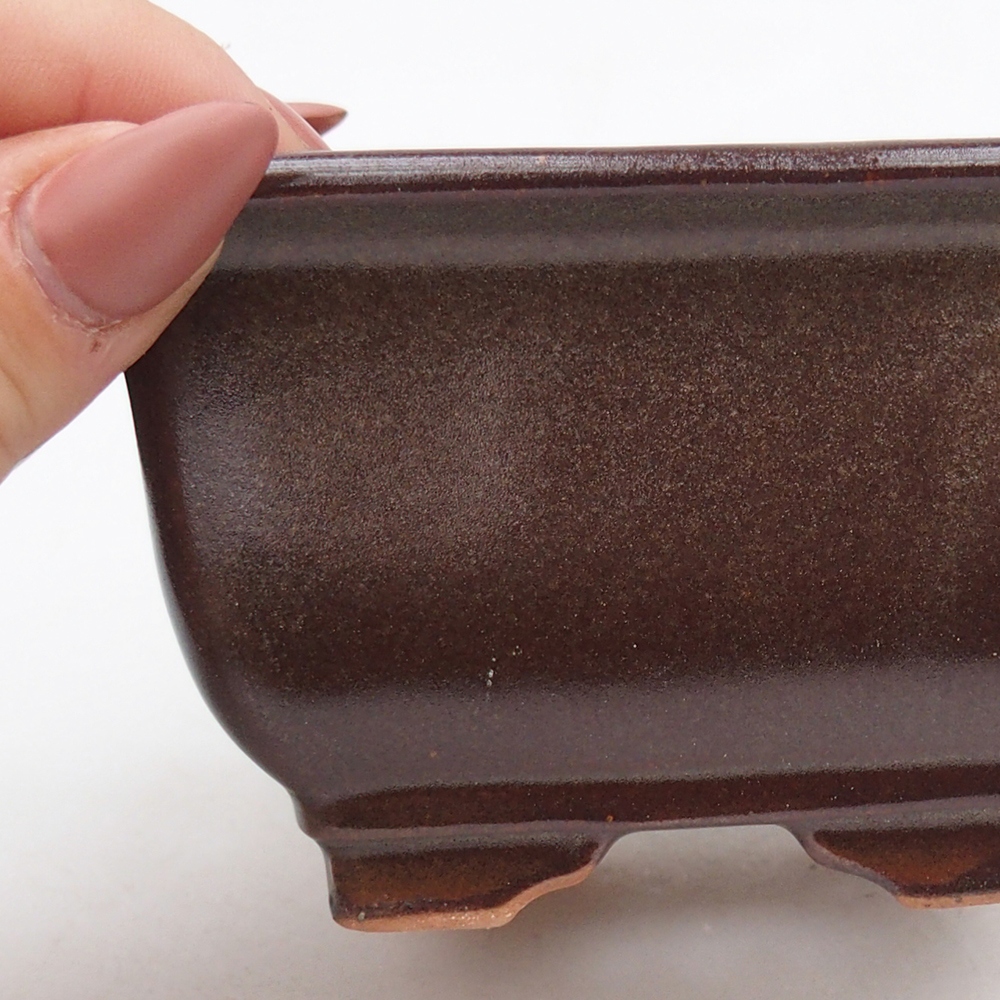 Ceramiczna miska do bonsai 10 x 10 x 6 cm, bordowa