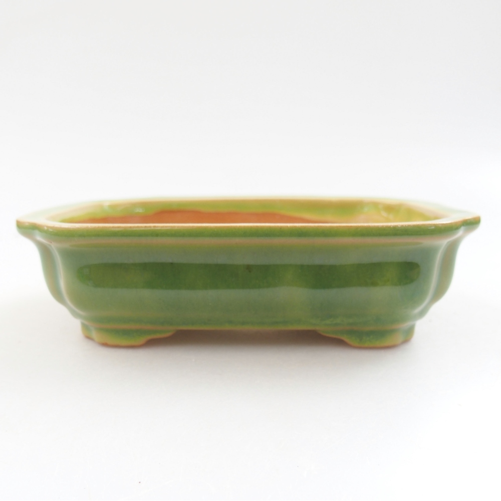 Ceramiczna miska bonsai 14 x 10,5 x 4 cm, kolor zielony