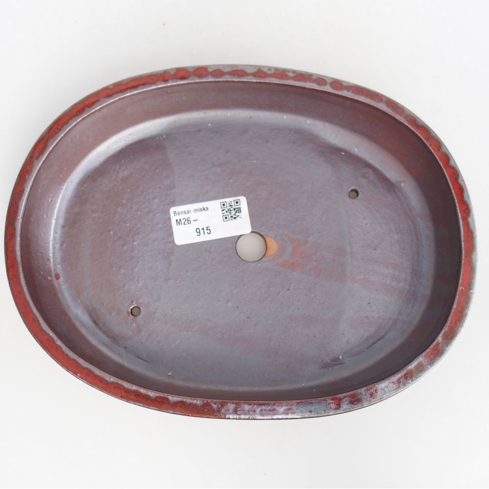 Ceramiczna miska do bonsai 22 x 17 x 4 cm, kolor czerwony