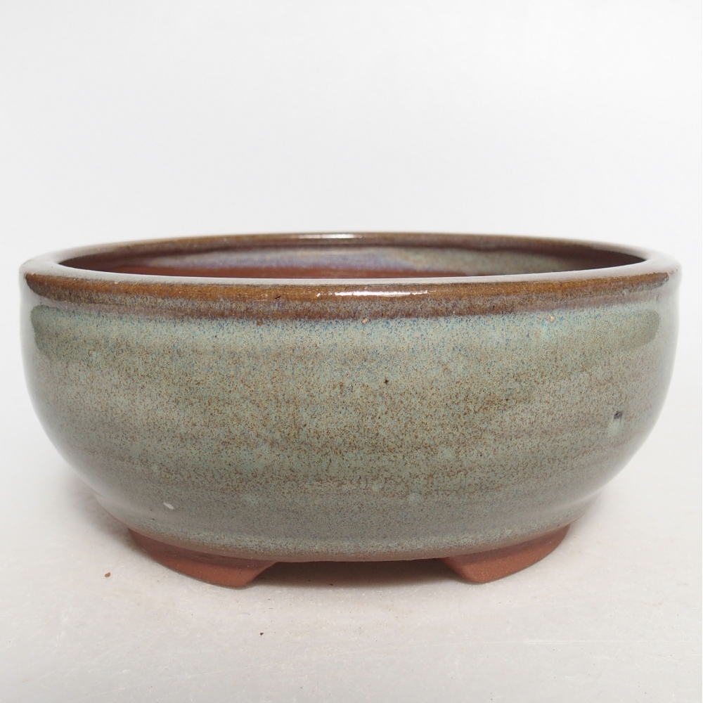 Ceramiczna miska do bonsai 14 x 14 x 6 cm, zielona