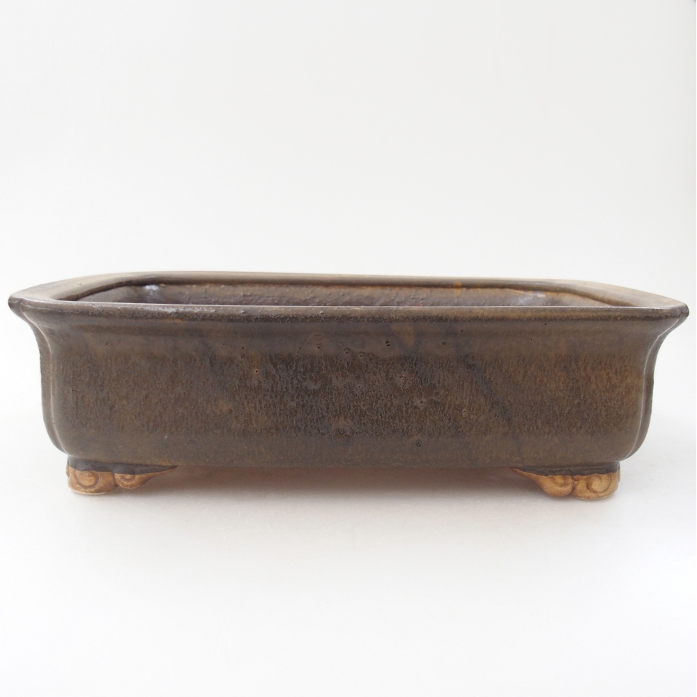 Ceramiczna miska na bonsai 25 x 20 x 7 cm, brązowa