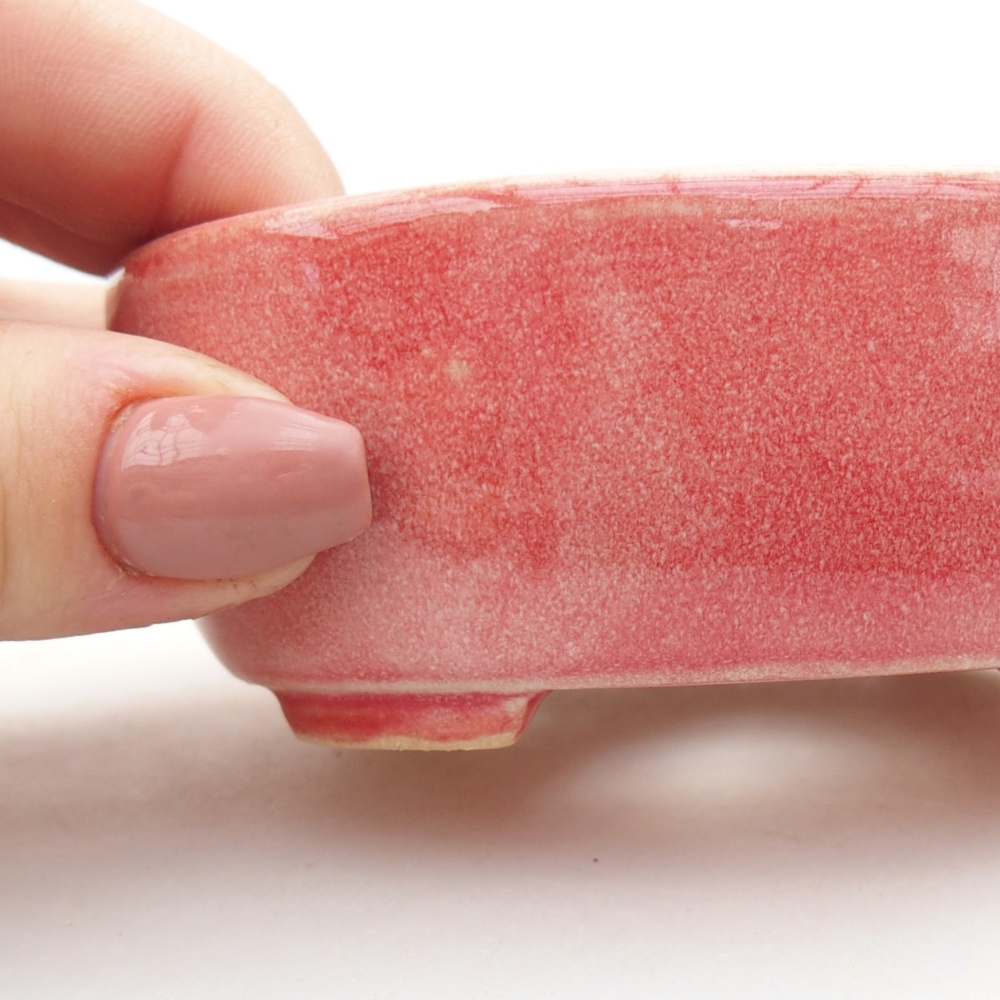 Ceramiczna miska do bonsai 9 x 7,5 x 3,5 cm, kolor czerwony