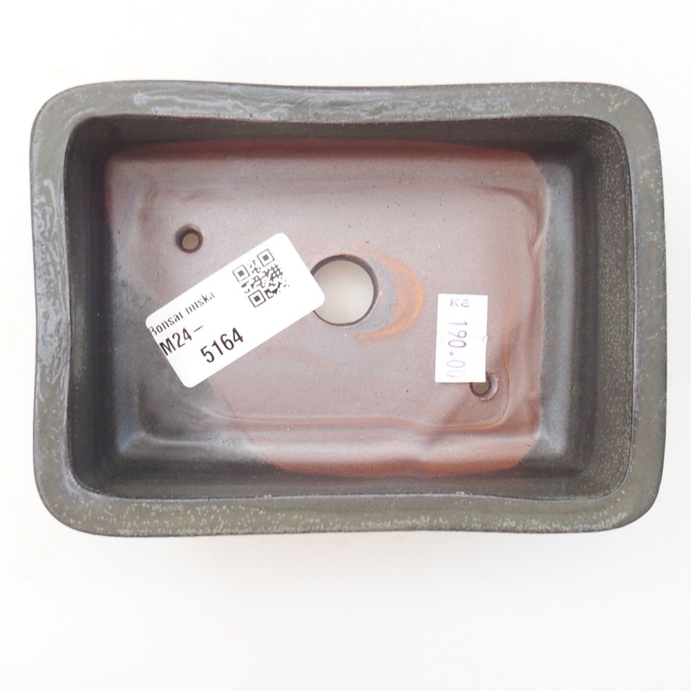 Ceramiczna miska bonsai 13,5 x 9,5 x 4,5 cm, kolor szary
