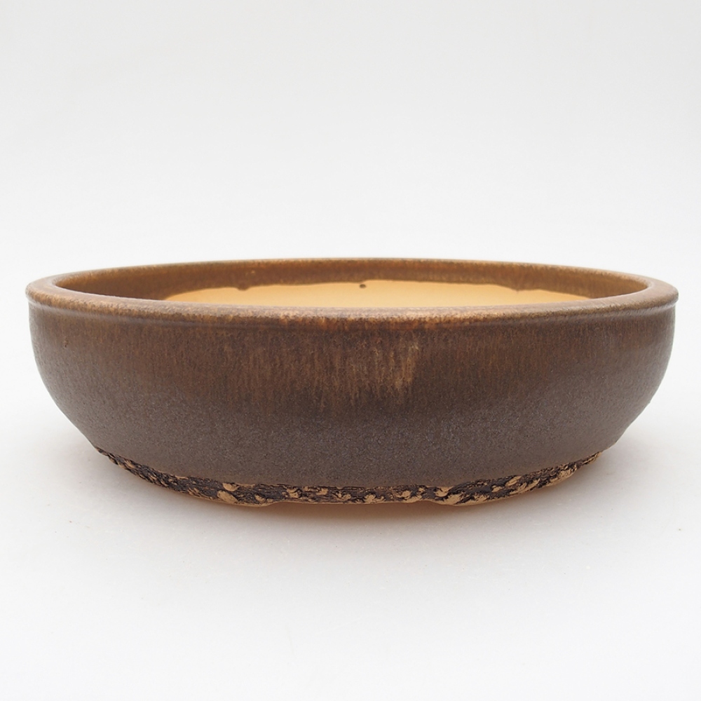 Ceramiczna miska bonsai 21 x 21 x 6 cm, kolor brązowy