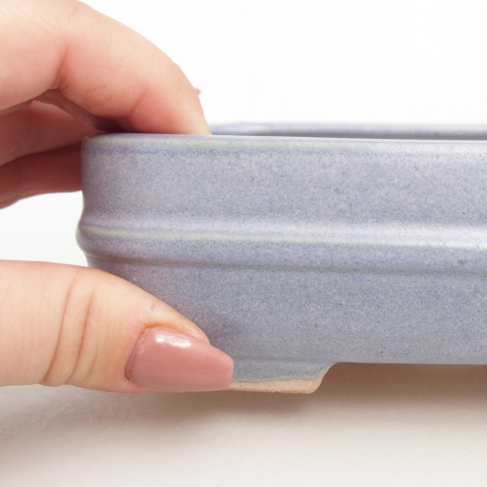 Ceramiczna miska do bonsai 14,5 x 12,5 x 4,5 cm, kolor niebieski