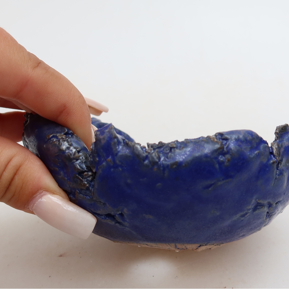 Ceramiczna skorupka  11,5 x 10,5 x 5,5 cm, kolor niebieski