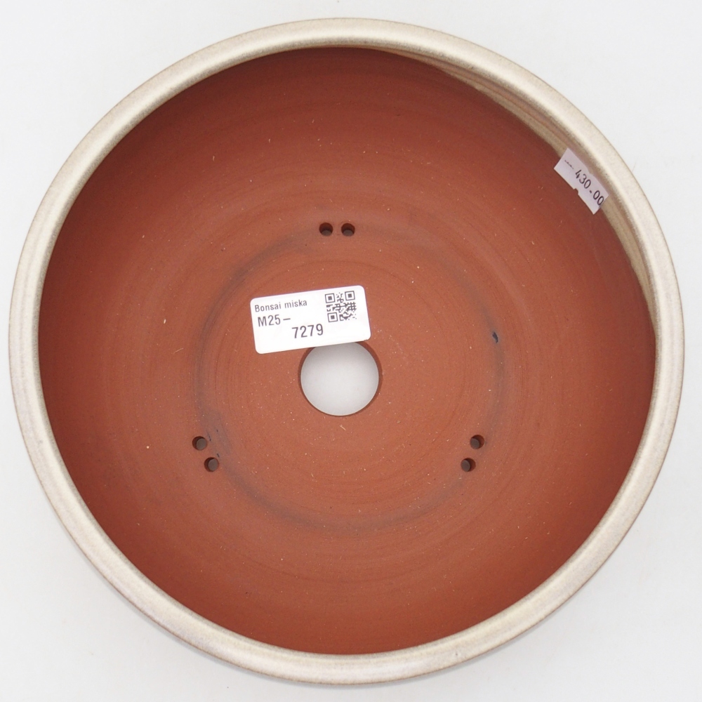 Ceramiczna miska do bonsai 20 x 20 x 7,5 cm, kolor beżowy