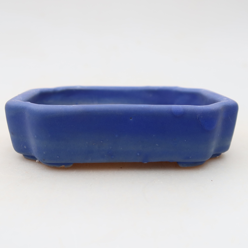 Ceramiczna miseczka do bonsai 10 x 8 x 2,5 cm, kolor niebieski