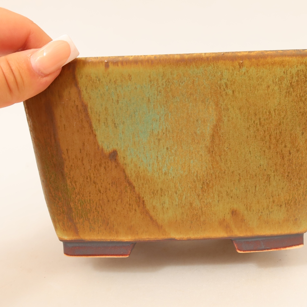 Ceramiczna miska do bonsai 16 x 16 x 10 cm, zielona