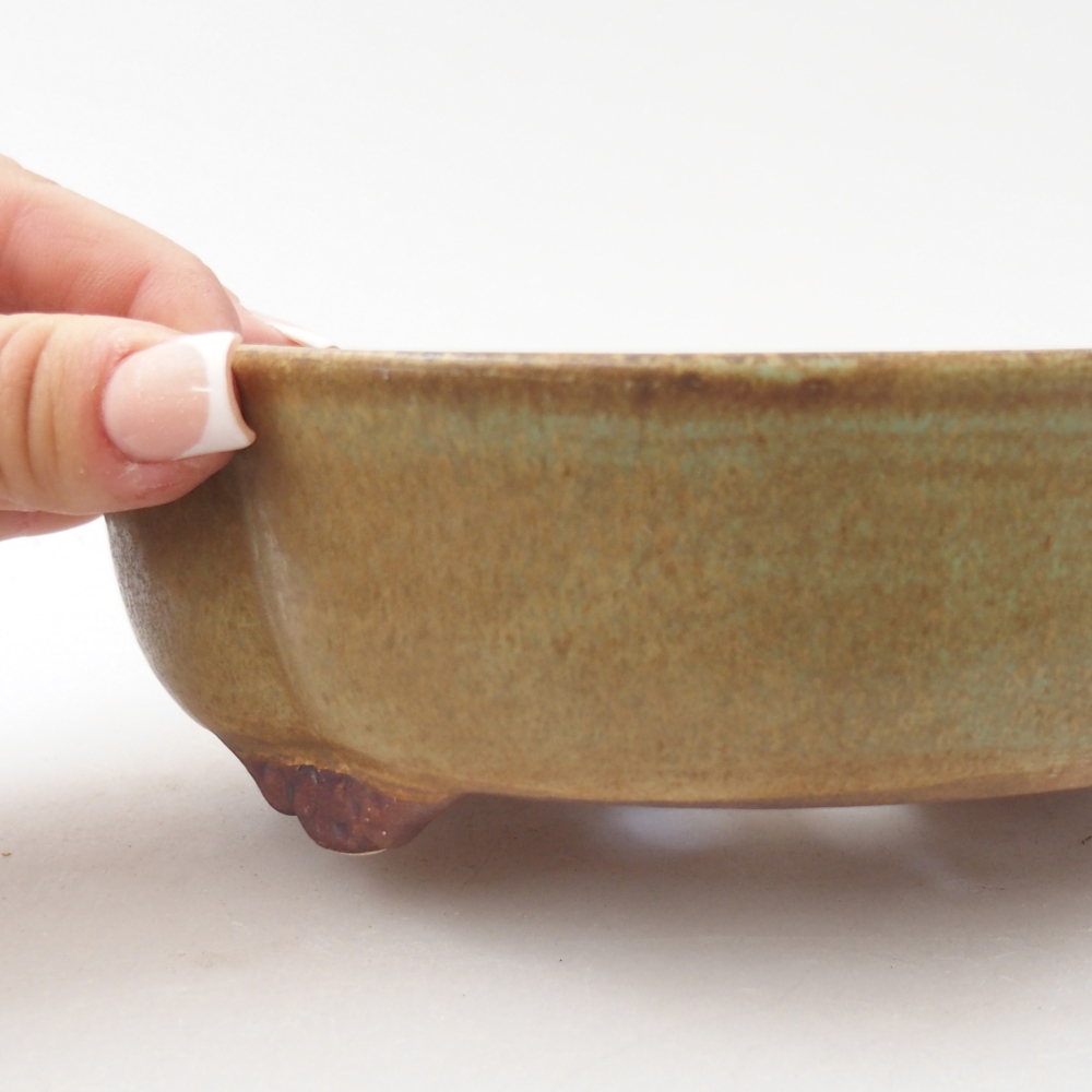Ceramiczna miska do bonsai 17 x 15 x 5,5 cm, zielona