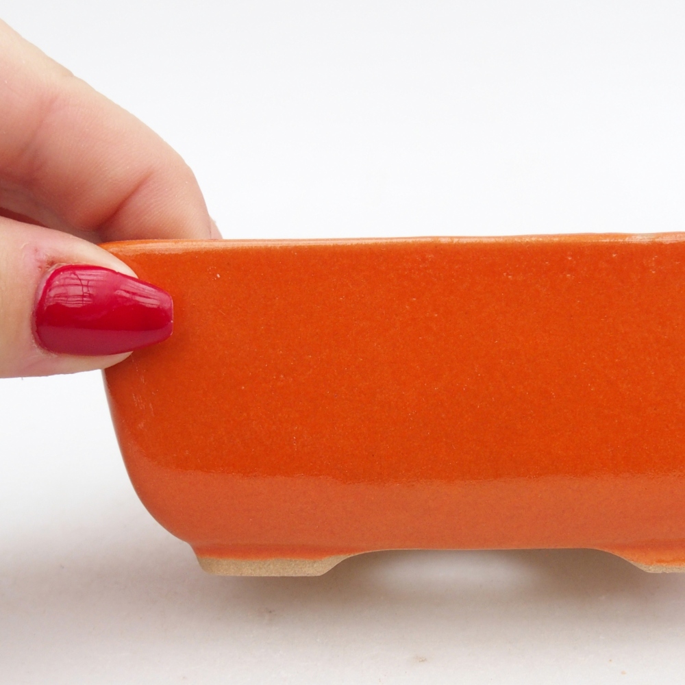 Ceramiczna miska do bonsai 10,5 x 7,5 x 4,5 cm, pomarańczowa