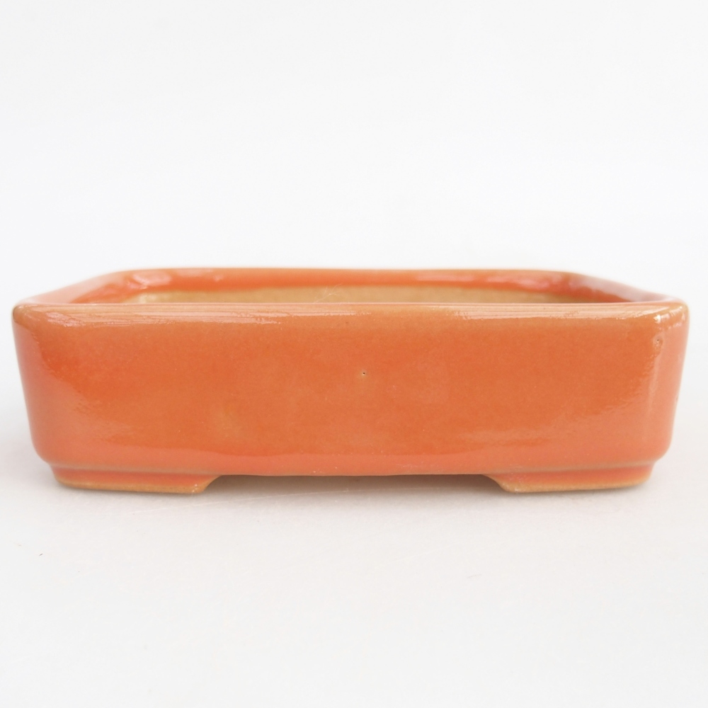 Ceramiczna miska do bonsai 12,5 x 9,5 x 3,5 cm, pomarańczowa