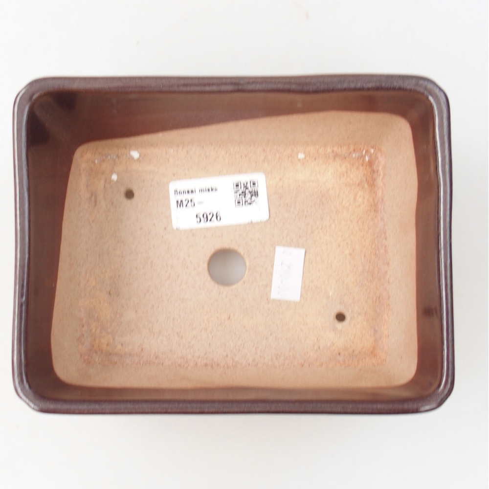 Ceramiczna miska bonsai 15,5 x 12 x 6 cm, kolor brązowy