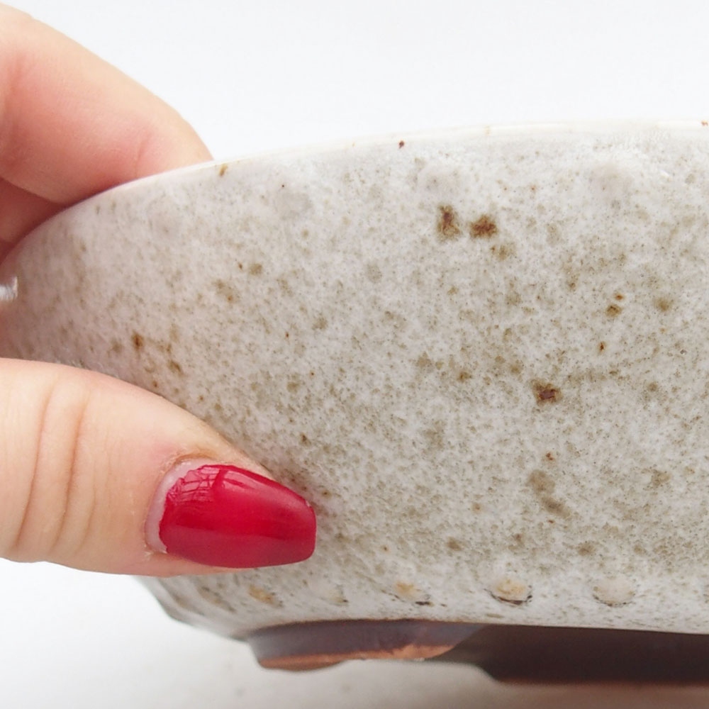 Ceramiczna miska do bonsai 17,5 x 17,5 x 4,5 cm, kolor biały