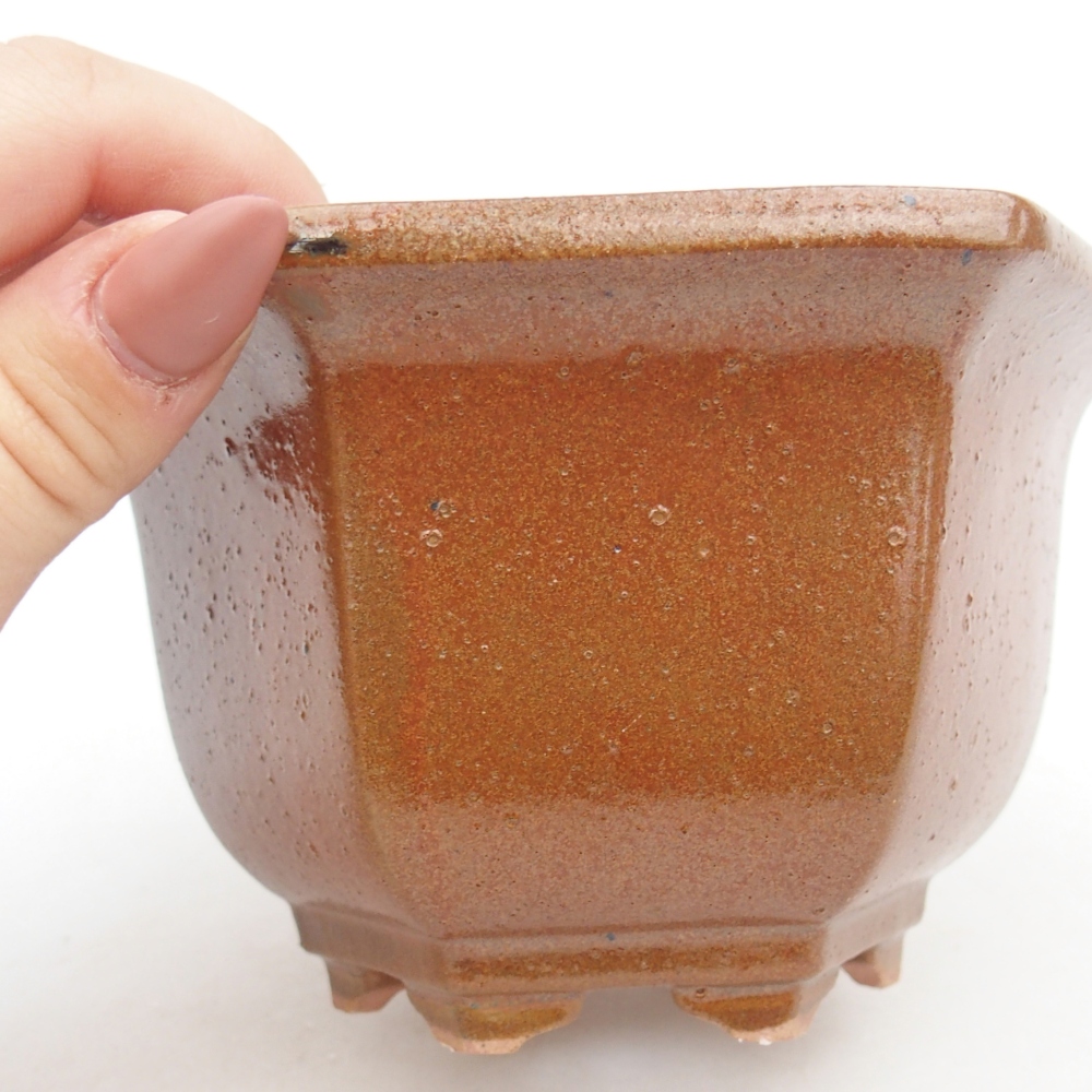 Ceramiczna miska do bonsai 13 x 11,5 x 8 cm, brązowa