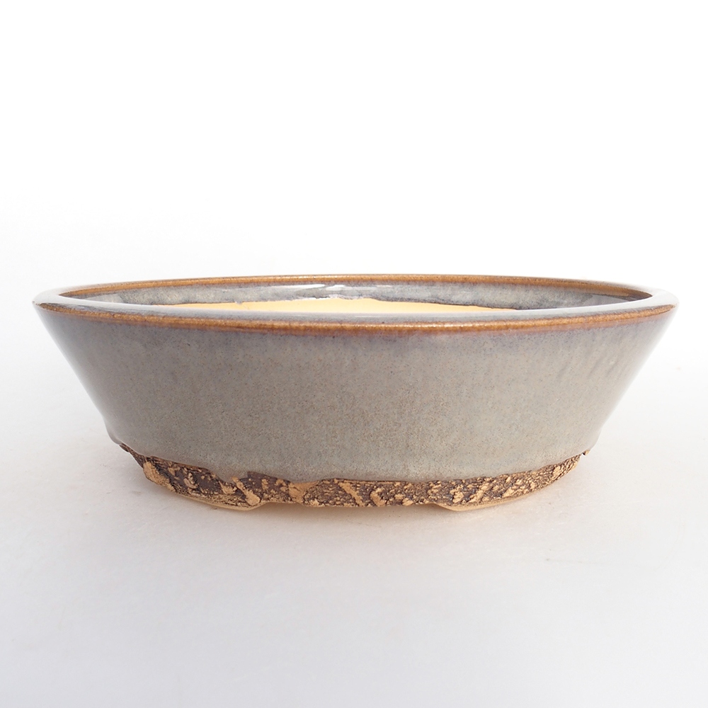 Ceramiczna miska na bonsai 18 x 18 x 5 cm, szara