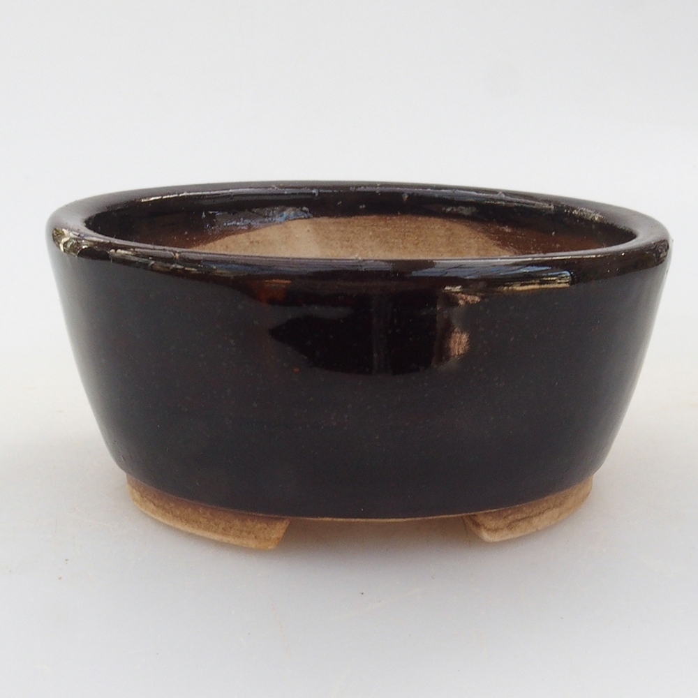 Ceramiczna miska do bonsai 10,5 x 9 x 4 cm, kolor czarny