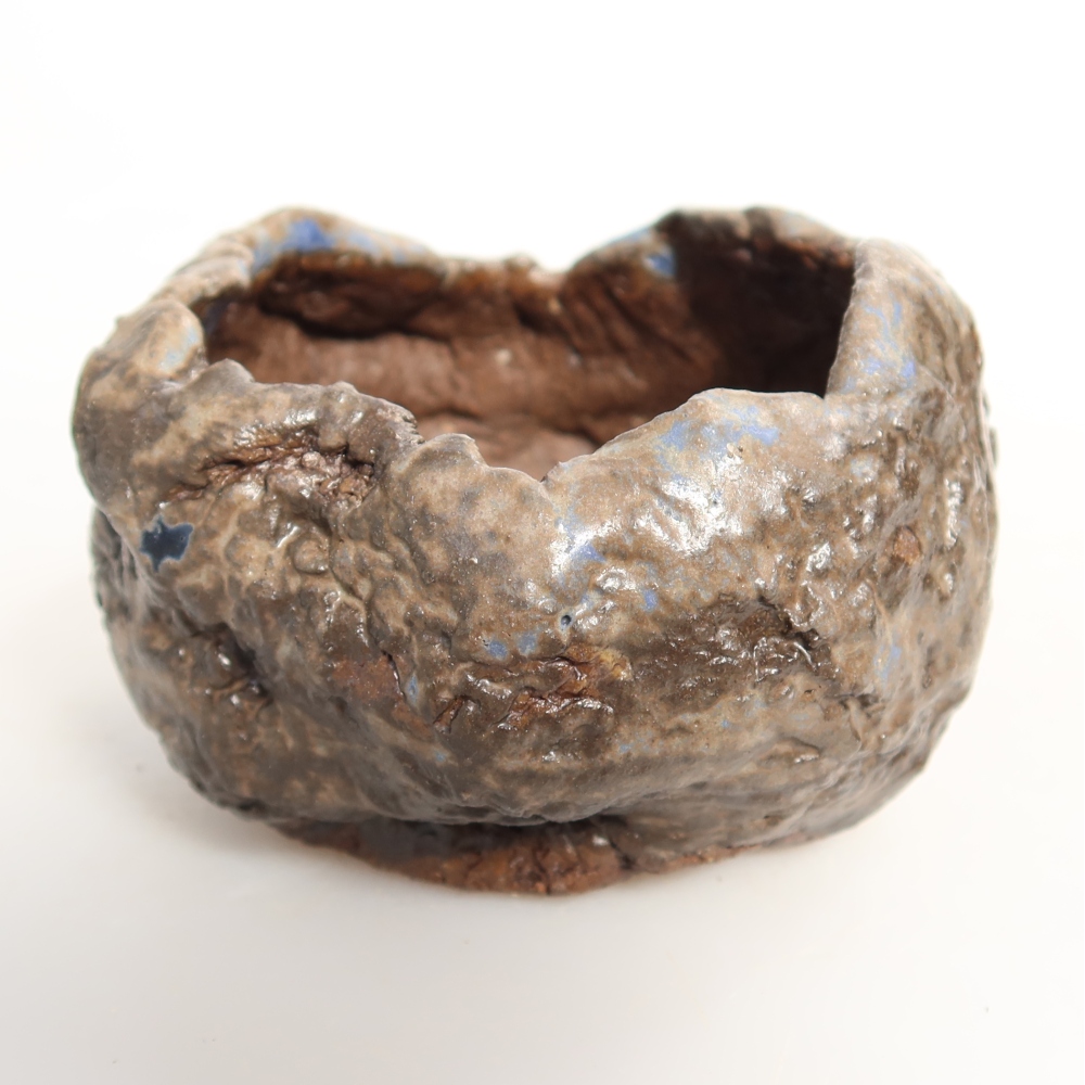 Ceramiczna skorupka  7 x 7 x 5,5 cm, kolor niebiesko-brązowy