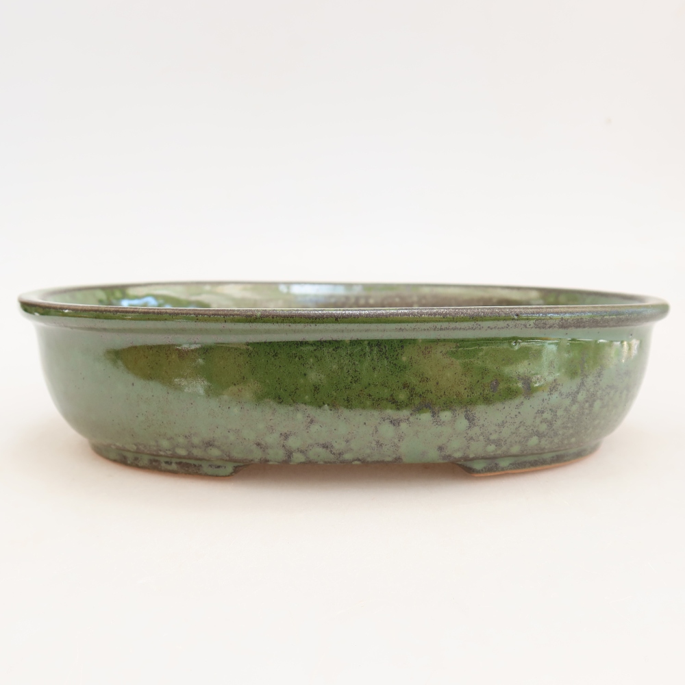 Ceramiczna miska do bonsai 22 x 17 x 5 cm, zielona