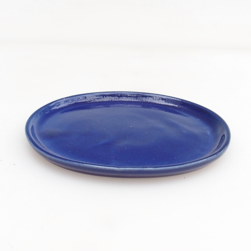 Ceramiczny spodek H30 - 12,5 x 10,5 x 1 cm - niebieski
