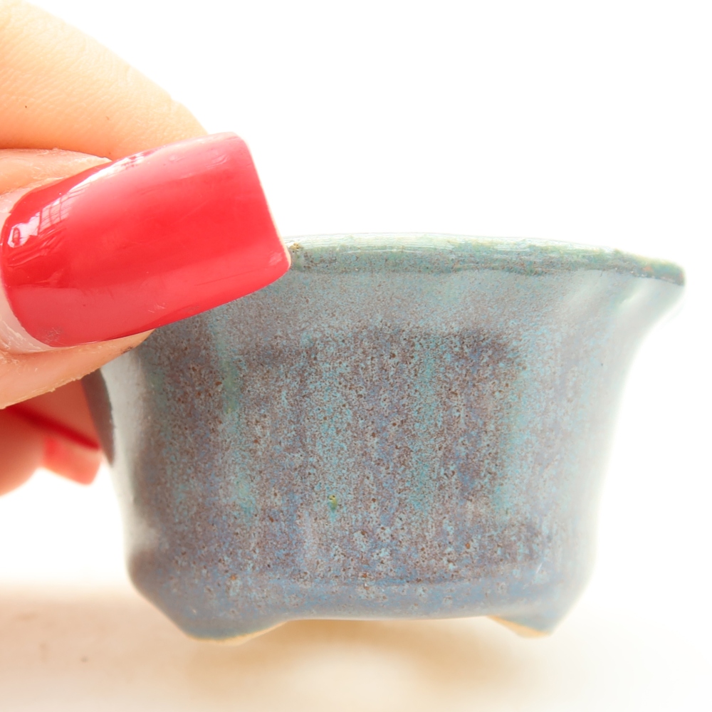 Ceramiczna miska do bonsai 5,5 x 5,5 x 3 cm, kolor szary
