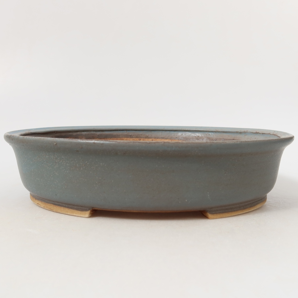 Ceramiczna miska do bonsai 21 x 19 x 5 cm, kolor niebieski