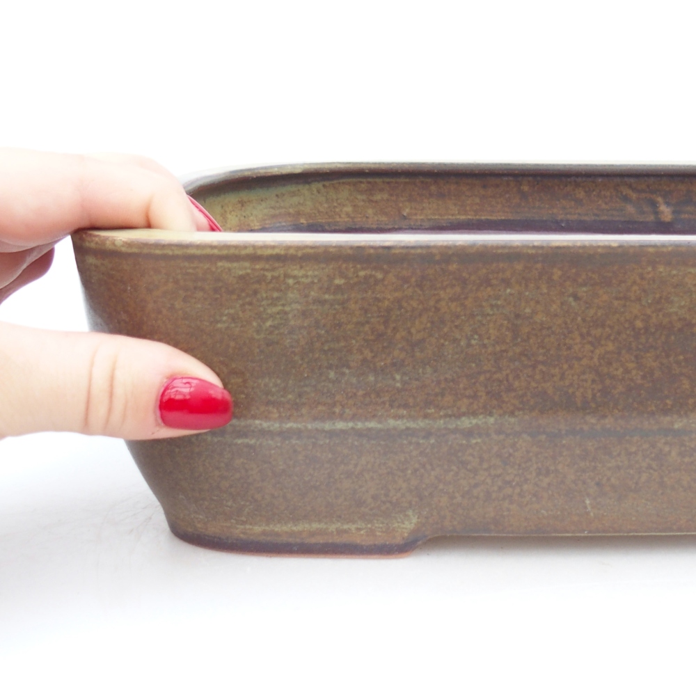 Ceramiczna miska do bonsai 28 x 20,5 x 7,5 cm, zielona