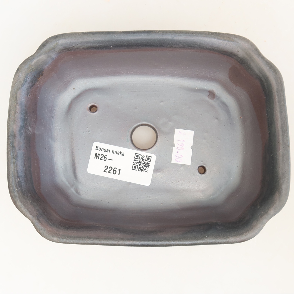Ceramiczna miska do bonsai 15,5 x 12 x 4,5 cm, brązowa