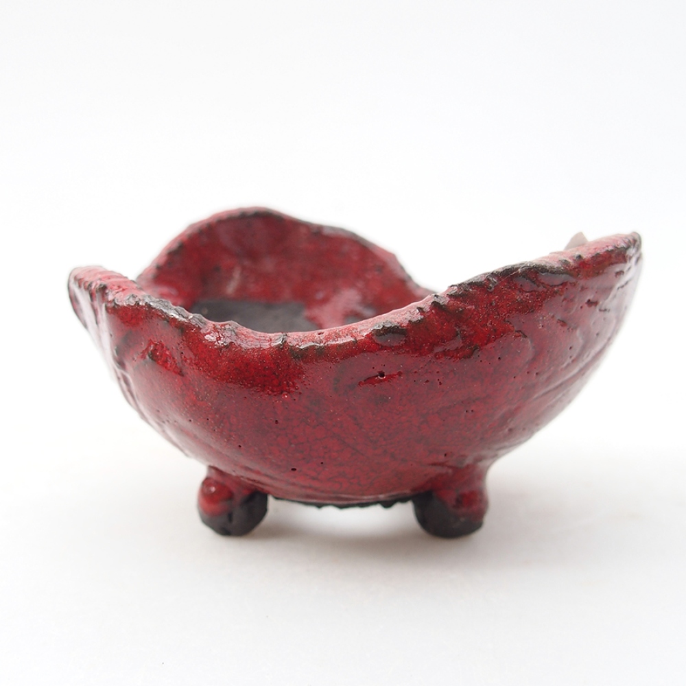 Muszla ceramiczna 7,5 x 7 x 5 cm, kolor czerwony