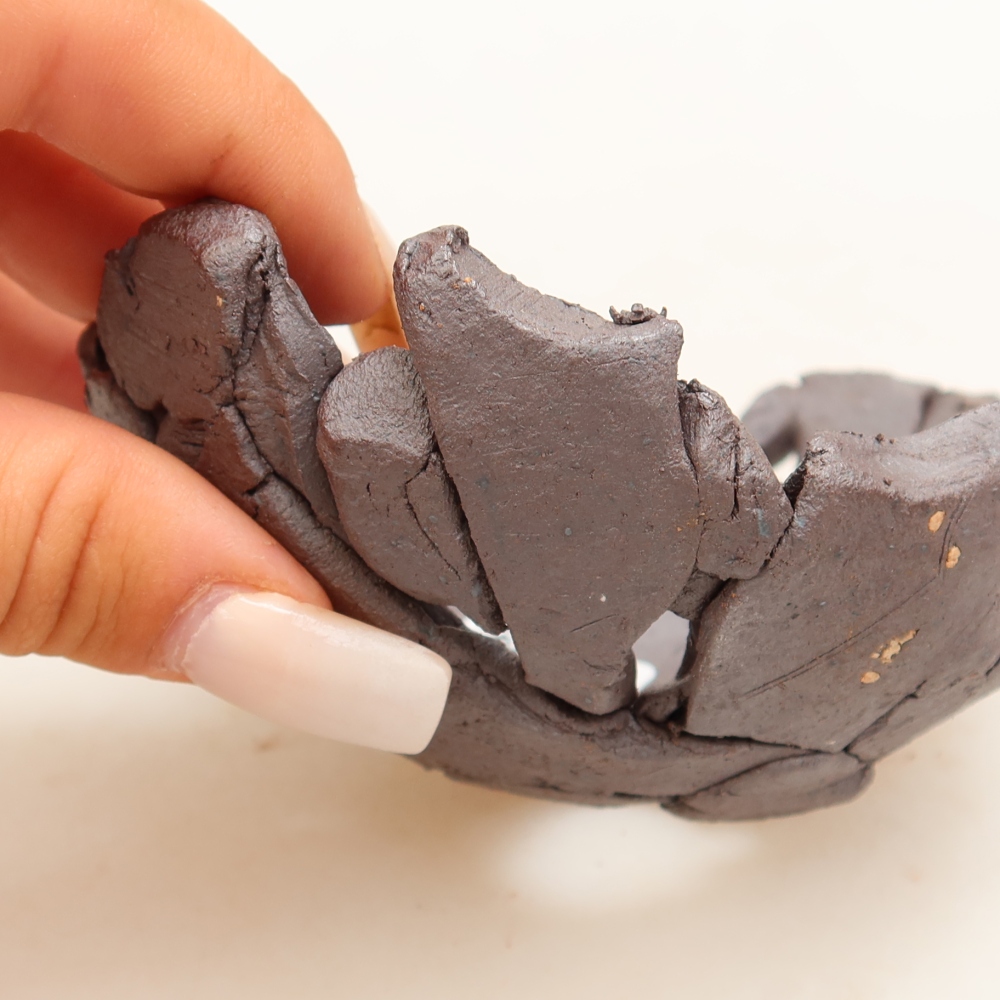 Ceramiczna skorupa  10,5 x 9,5 x 5 cm, kolor metaliczny