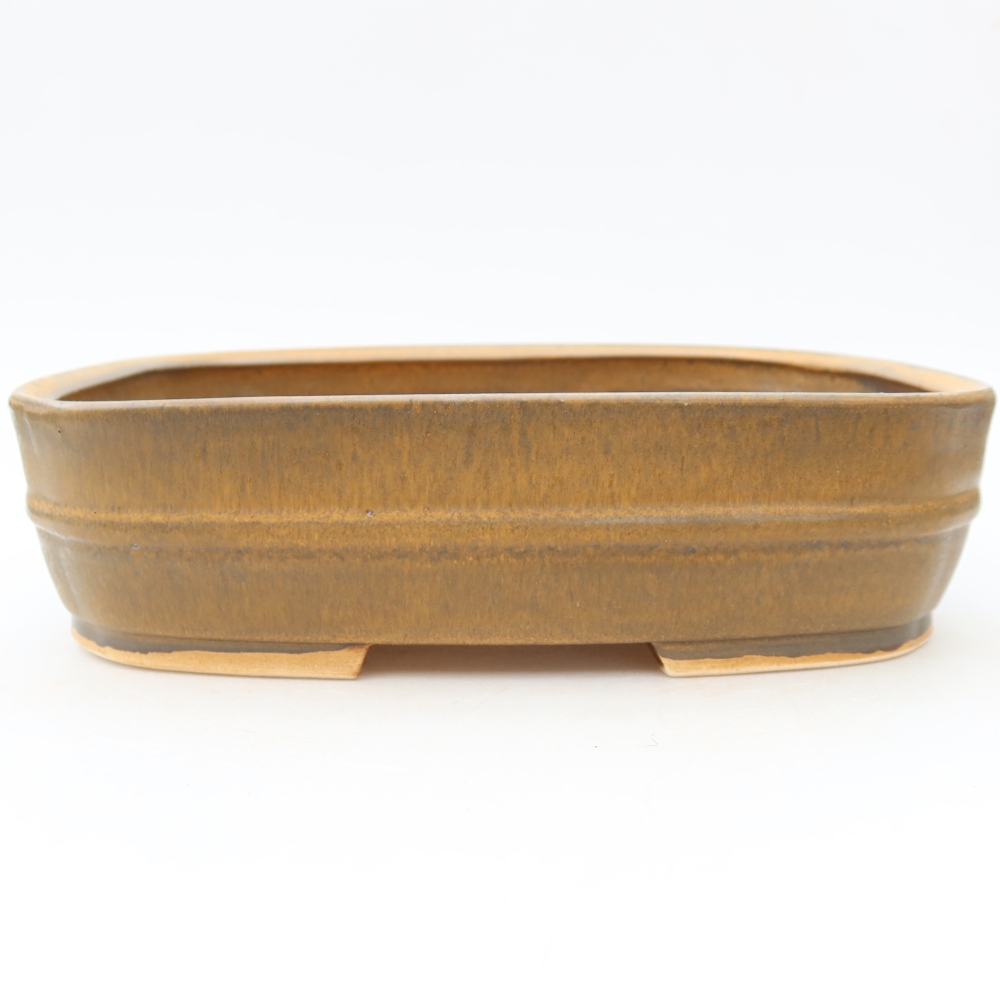 Ceramiczna miseczka do bonsai 24,5 x 20,5 x 6,5 cm, kolor brązowy