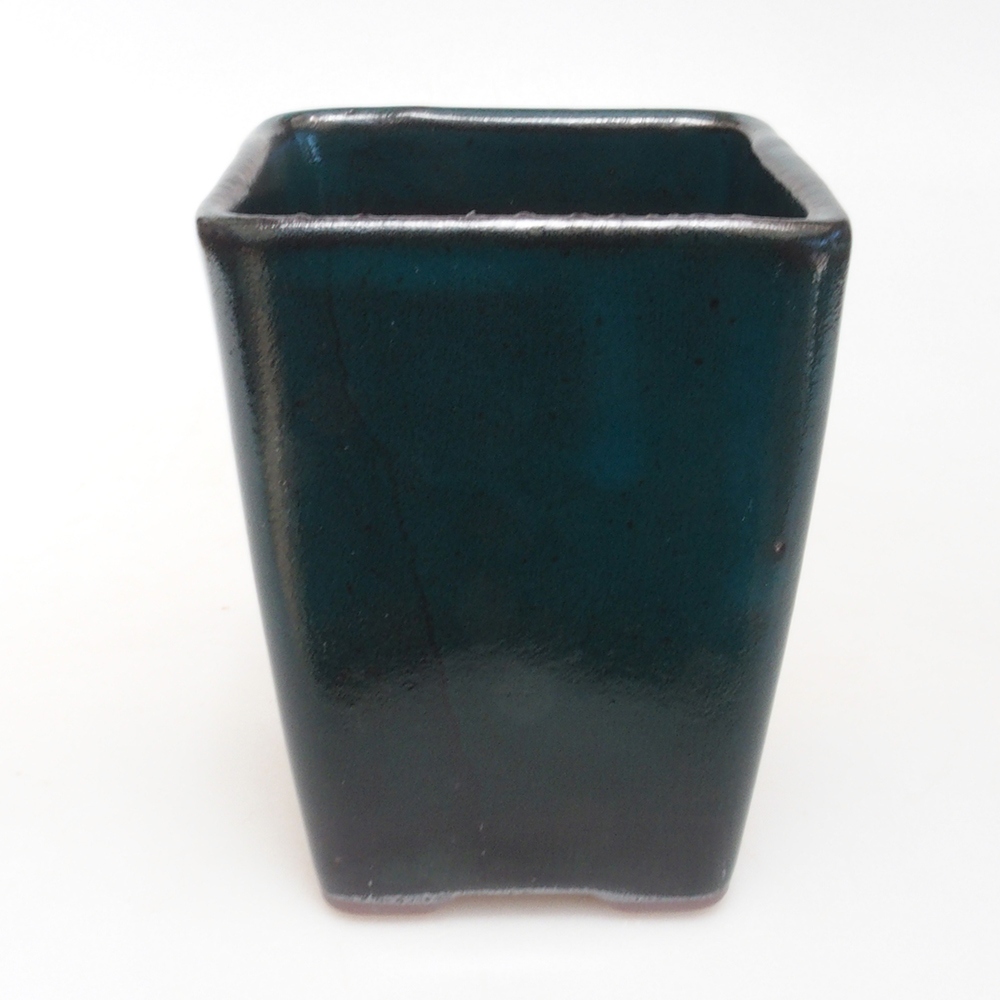 Ceramiczna miska bonsai 8,5 x 8,5 x 11 cm, kolor zielony