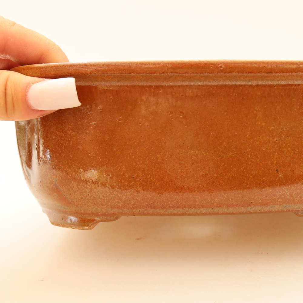 Ceramiczna miska do bonsai 22,5 x 17,5 x 7,5 cm, kolor brązowy