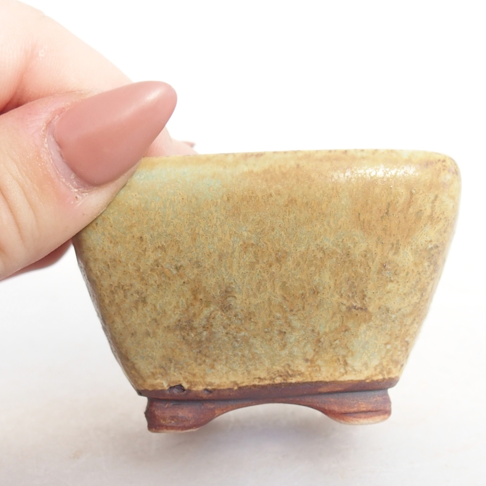 Ceramiczna miska do bonsai 6 x 6 x 4 cm, zielona