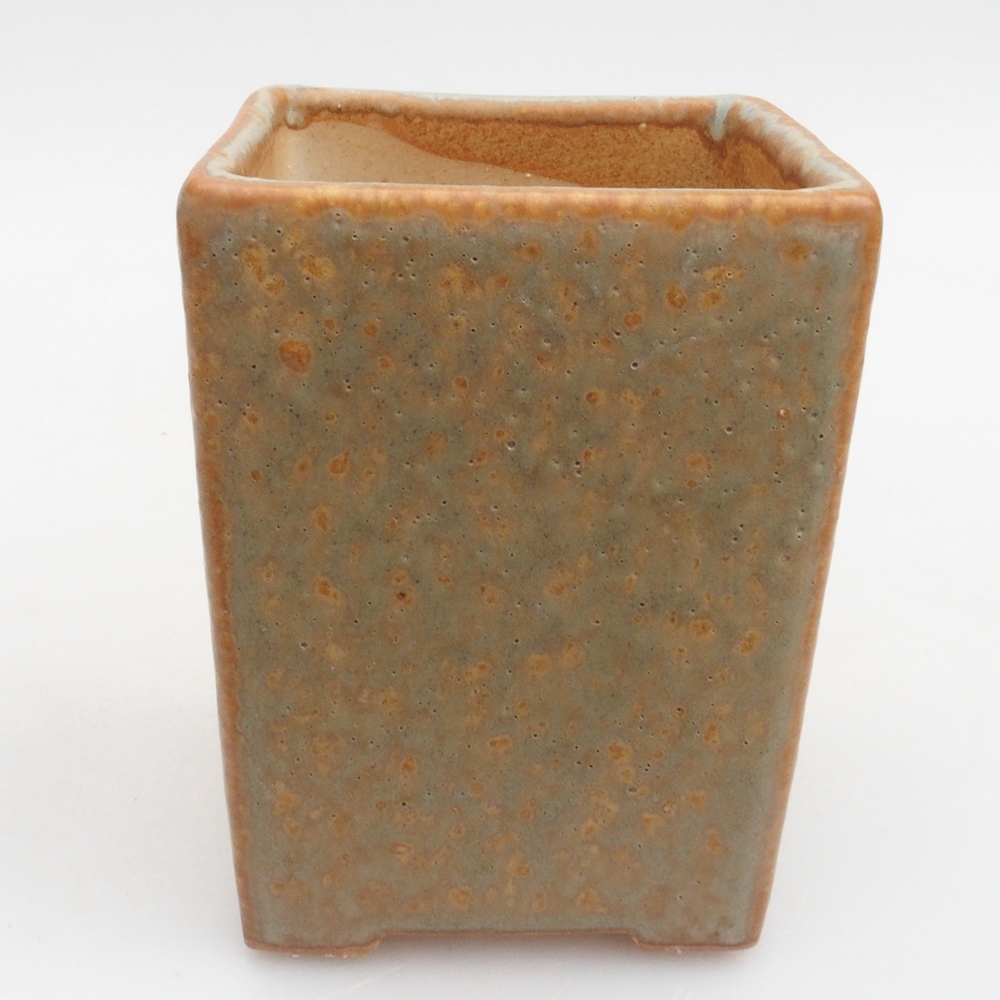 Ceramiczna miska bonsai 7,5 x 7,5 x 9,5 cm, kolor brązowy